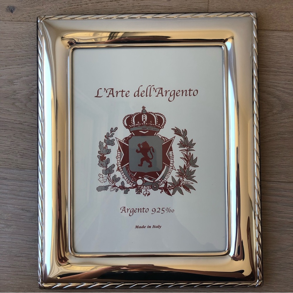 Brand New 9”x7” Sterling Silver 925 Picture Frame w/ Wood Back